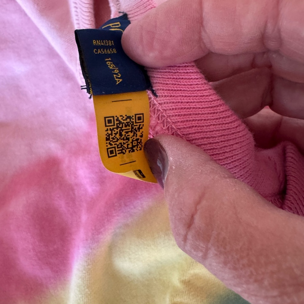 Ralph Lauren Tie-Dye Sweatshirt in Pink, Yellow, Blue, Green - Picture 8 of 10